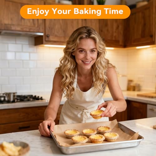 100pcs 9x13 inch Unbleached Parchment Paper Sheets for baking, Precut Heavy Duty Parchment Paper for Quarter Sheet Pans, Brown Non-Stick Liners for Oven, cookie sheets, Air Fryer Liners - size: 9x13inch-100pcs