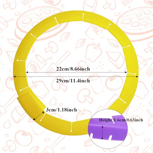 Adjustable Pie Crust Shield, Silicone Pie Crust Protector for Baking, Pie Ring Pie Crust Cover Tools, Fits 8-11.4 Inch Pies Pizza (Yellow) - color: Yellow