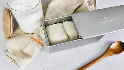 USA Pan Bakeware Pullman Loaf Pan With Cover, Nonstick & Quick Release Coating, Made in the USA from Aluminized Steel, 9 x 4 inch (Pack of 3) - size: 9 x 4 inch (Pack of 3), style: with Lid
