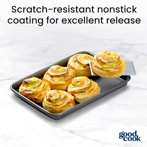 GoodCook Everyday Toaster Oven Mini Baking Sheets Set of 2 Set of 2 Heavy-Gauge Steel Baking Pans with Scratch-Resistant Nonstick, 9 x 6.2-Inch, Gray - size: 9 x 6-Inch (2- Piece Set)
