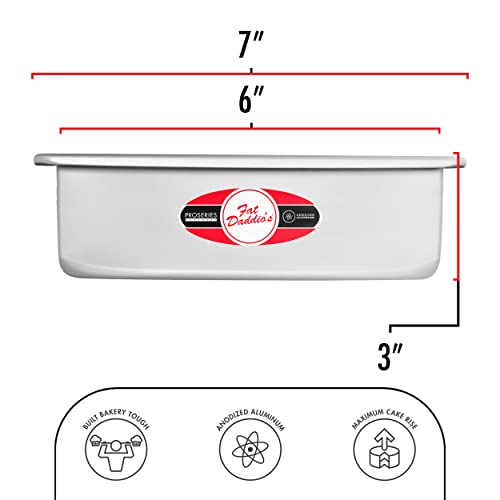 Fat Daddio's PSQCC-663 Removable Bottom Square Cake Pan, 6 x 6 x 3 Inch, Silver - size: 6 x 6 x 3 Inch
