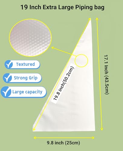 19 Inch Large Piping Bags,200 Pack Disposable Anti-Burst Pastry Bag - size: Large 19 Inch-200 Pack