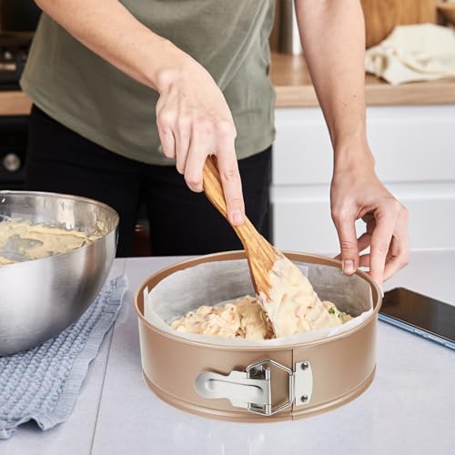 4 Pcs 7 Inch Nonstick Springform Cheesecake Pan with Removable Bottom - color: Champagne Gold, size: 7 Inch