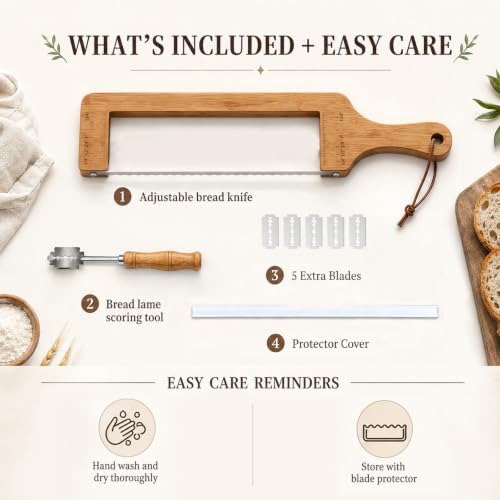 Sharp Bread Knife for Baker to Cut Homemade Sourdough Bread at Home Kitchen