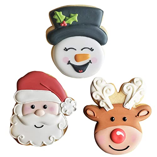 Ann Clark Faces of Christmas Cookie Cutter Set of 3, Made in USA