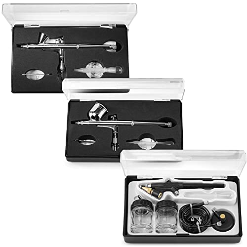 PointZero Airbrush Dual Action Airbrush Kit with 3 Airbrushes