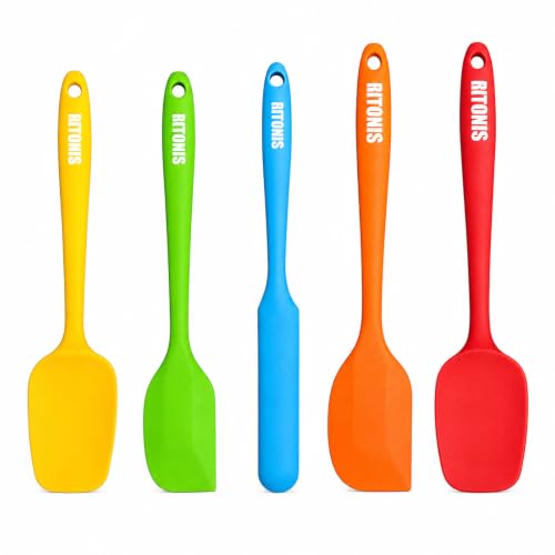 Silicone Spatula Set, 5-Piece Heat Resistant Scraper Tools