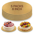 Cake Boards, 5 Packs 8-inch/20cm Gold Round Cake Boards - color: Gold-8 Inch