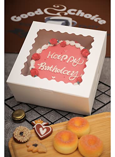 Bakepacker 36pcs 6"x6"x5" White Bakery Boxes with Cake Boards - color: White, size: 18Sets,6"x6"x5"