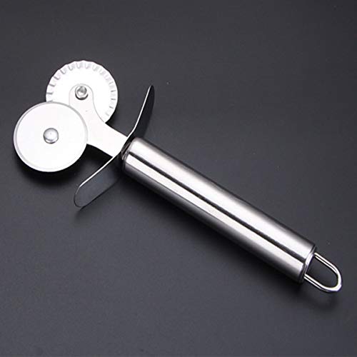 Pastry Ravioli Wheel Cutter, Stainless Steel Double Roller