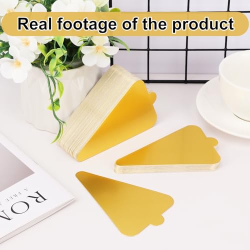 600 PCS 4.6 inch Mini Cake Boards, Premium Triangle Golden Mousse Cake Boards, Versatile Cupcake Bases & Dessert Displays, Perfect for Parties and Special Occasions - size: 600 PCS 4.6 inch Mini Triangle Golden