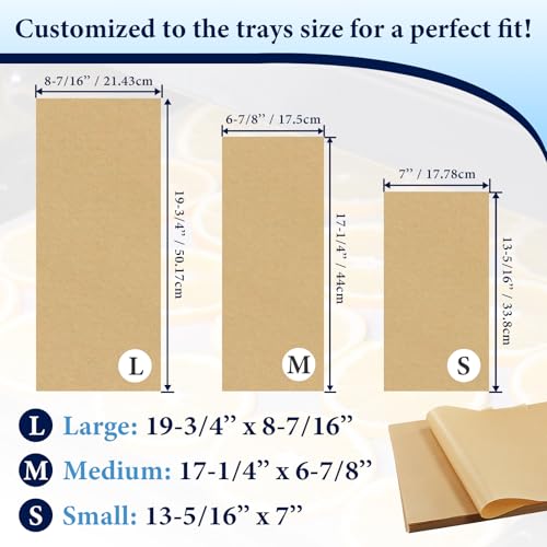 600 PCS Parchment Paper Sheets Compatible with Harvest Right Freeze Dryer Medium, Parchment Paper for Medium Freeze Dryer Trays, Non-Stick Baking Mats(17" x 6.8", M) - size: Medium
