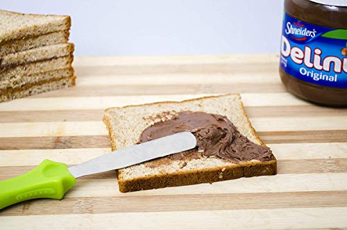 Small Frosting Spatula Set, 2 Offset &1 Straight Icing Spatulas for Cake - color: Green
