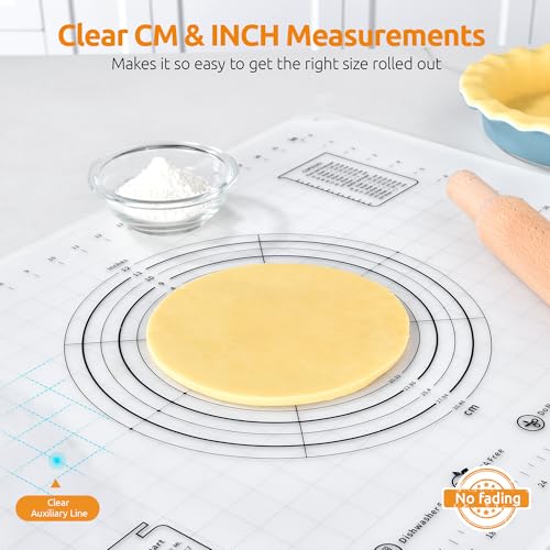 U-Taste Silicone Pastry Mat, Dough Rolling Baking Sheet, 28x20"/Transparent - color: Transparent, size: 27.6"L x 19.7"W
