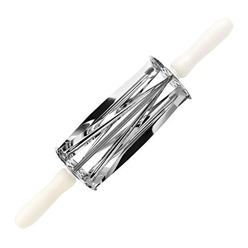 O'Creme Revolving Croissant Cutter with Stainless Steel Blades and Plastic Handles, Roller for Cutting out Triangles 3-13/16 Inch x 8-1/4 Inch for Crescent Pastry or Crescent Bread - size: 3-13/16" x 8-1/4" Triangle