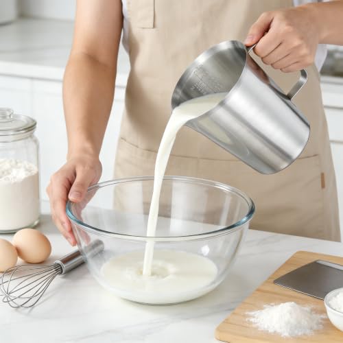 Stainless Steel Metal Measuring Cup w/Handle for Liquid,64&64oz - size: 64 oz+64 oz