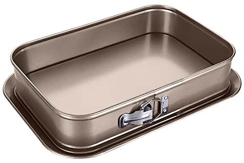 Meleg Otthon Springform Cheesecake Pan - Leakproof, Nonstick, Rectangle, Removable Bottom, Gold (15.7" x 11" x 2.6") - size: 15.7" x 11" x 2.6"