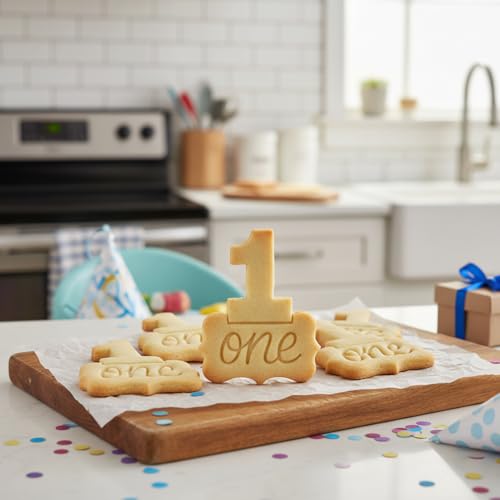 BAKERLOGY Number One Cookie Cutter - Detailed Biscuit Cutter Design for Baking and Crafts, ideal on fondant, dough, clay