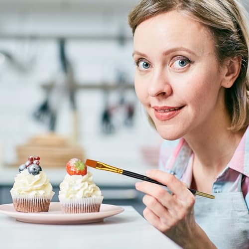 simarro Cake Painting Brushes, 6 Pcs 6 Size Nylon Soft Hair Cake Paint Brush Food Decorating Brushes Tools