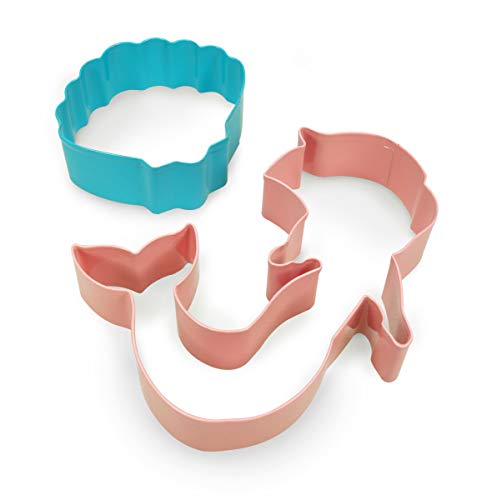 Handstand Kitchen 2-piece Cookie Cutter Set - Mermaid and Scallop Shell - color: Mermaid