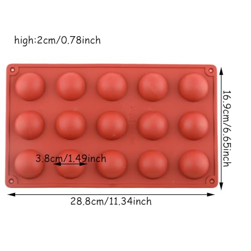 15 Cavity Semi Sphere Silicone Chocolate Molds Set Of 2 - color: Style A