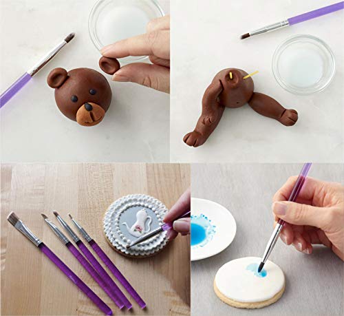 WAFJAMF 8-Piece Cake Decorating Brushes, Food Paint Brush Cookie Tool Kit - size: 8 PCS SET