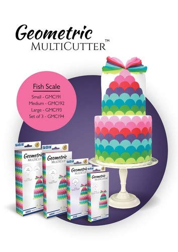 PME Geometric Multicutters for Cake Design-Fish Scale-small, Medium & Large Size, Set of 3, White - size: Set of 3, style: Fish Scale