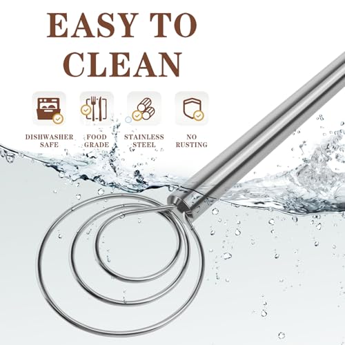 TEEVEA Danish Dough Whisk Stainless Steel for Sourdough Bread - color: Stainless Steel 3-Circle