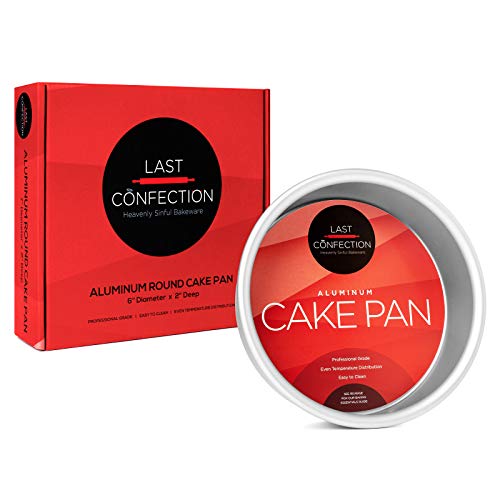 Last Confection 6" x 2" Round Cake Pan, Anodized Aluminum Cake Pan Baking Tin Mold, Professional Bakeware - size: 6" x 2"