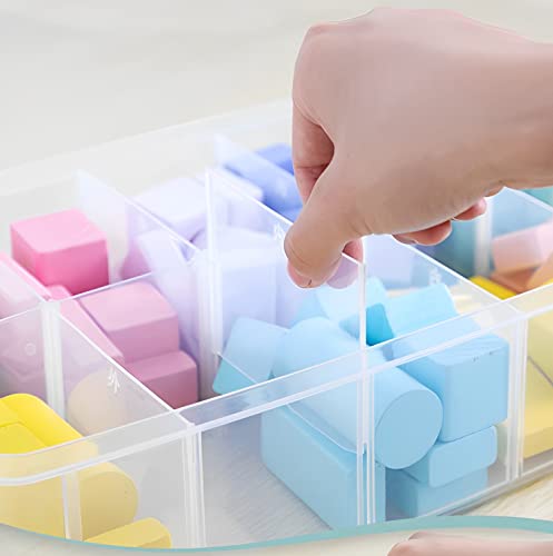 Sooyee 7 Layers Stackable Storage Container, 70 Adjustable Compartments Stackable Storage Container for Kids Toys, Art Crafts, Jewelry, Supplies, Mini Case & Letter Sticker Included,Clear (Pack of 2) - color: Clear, size: 7 Tier (Pack of 2)