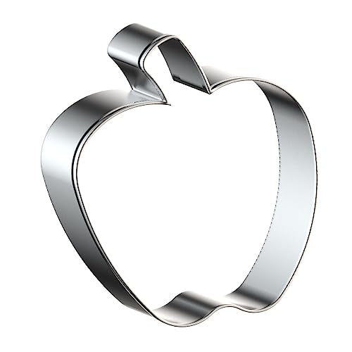Apple Cookie Cutter Set Large Small Mini - 5 inch, 4 inch, 3 inch, 2 inch - 4 Piece Fruit Cookie Cutters Shapes Fondant Biscuit Clay Mold- Stainless Steel - color: Apple