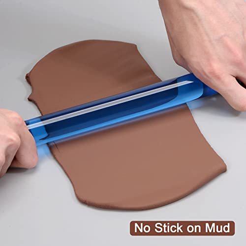 HARFINGTON Acrylic Clay Roller 6 Inch x 1 Inch Solid Non-Stick Plastic Round Tube Roller Polymer Clay Rod Fondant Rolling Pin for Shaping, Sculpting, Modeling DIY Crafts, Transparent - color: Transparent, size: 6 Inch x 1 Inch