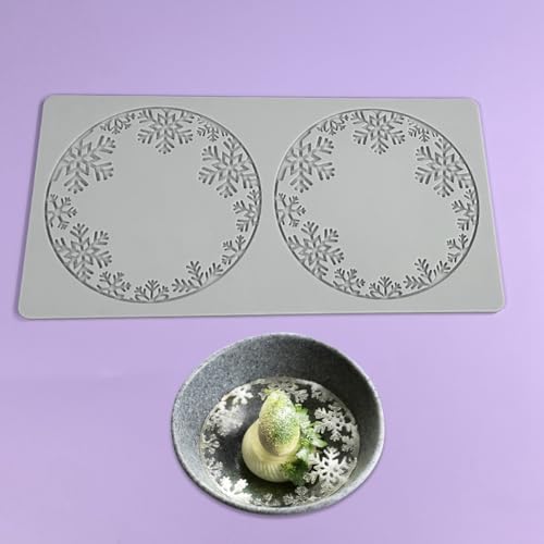 mostsom Silicone Lace Mold Round Shape Snowflower Pattern Food-Grade Fondant Molds Cake Decorating Tools Baking for DIY Candy Enthusiasts Home Bakers (B_ Snowflower) - size: B_ Snowflower