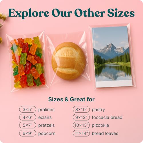 6x9 Self Sealing Cellophane Bags (1000 Pack) - Clear Cookie Bags - size: 6" X 9"