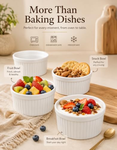 Ceramic Bakeware 16oz Casserole Dishes Oven Safe Small Baking Dishes 4 Pack