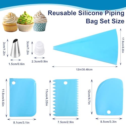 Piping Bags and Tips Set, Cake Decorating Kit Supplies Frosting Piping Kit