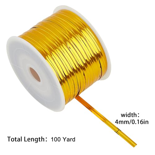 Gold Metallic Twist Ties 100 Yards – Heavy Duty Metal Twist Ties Roll for Bread Bags, Coffee Bags, Treat Bags, Garden Plants, Gift Wrapping, Crafts, Baking, and Cable Organization - color: gold
