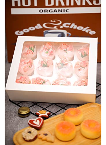 Bakepacker Auto-pop up 12 Cupcake Boxes, White, 6-Packs - color: White