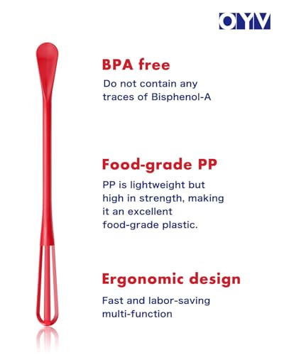 OYV American Colors 2-In-1 Mini Whisk and Spoon, Set of 3, 8.5-Inch - color: American Colors (Red, White, Blue)