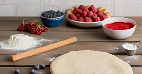 French Wood Baking and Pastry Rolling Pin – 23.6" Long x 1.29" Diameter for Pizza, Pie, Cookie Dough, and Much More - size: 23.75