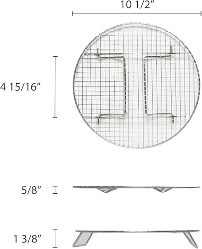 TrueCraftware- 10-1/2” Round Steamer Rack/Cooling Rack Nickel Plated- Steamer Insert Steaming Rack Steam Tray Multi-functional Steamer Basket Cookware Veggie Fish Seafood Cooking - size: 10-1/2 Inch