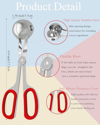 Cake Pop Mold Set, Including 100 Plastic 6-inch Sticks, 100 Treat Bags, 100Pcs Color Ties, Meat Baller for Cake Pops, Scooper Ball Maker for Lollipop, Candies, Chocolates and Cookies (Red) - color: Red