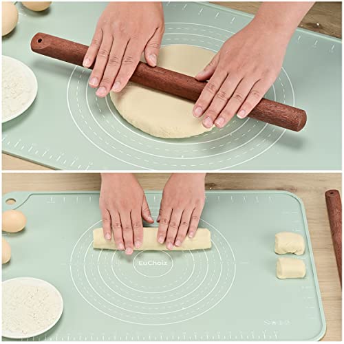Silicone Pastry Non Stick Baking Mat 24"*16" Dough Rolling Edge Heightening - color: Green, size: 24"L x 16"W