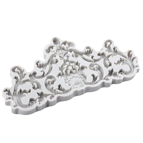 Lingzhi Baroque Style Fondant Molds Curlicues Scroll Lace Silicone Mold - color: Style Q