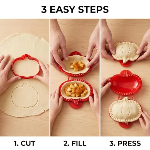 Holiday Mini Hand Pie Molds Set, Food-Grade ABS Non-Stick Maker (A+B-6Pcs) - color: A+B-6Pcs