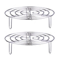 2Pcs Steam Rack, Heavy Duty Steaming Rack Stand, Stainless Steel Round Steamer Cooling Rack Trivet, Pot Steamer Insert Food Stand, Steaming Cookware Accessories(Size:19.5cm/7.68in) - size: 19.5cm/7.68in,2Pcs