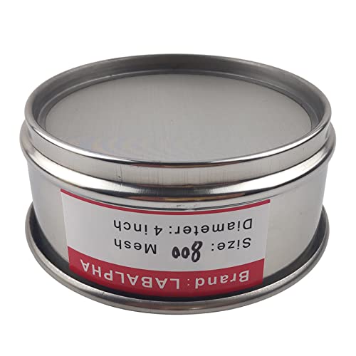 LABALPHA 800 Mesh Lab Sieves, Test Sieve #800 Mesh, 4'' Diameter, 304 Stainless Steel Wire Cloth (0.02mm) - size: 800 mesh (0.02mm)