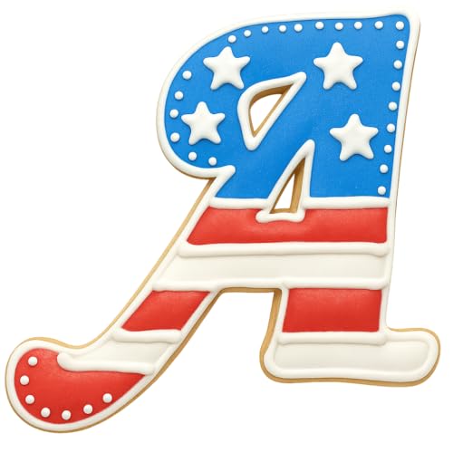 Mighty Gadget Fancy Cursive Letter A to Z Cookie Cutter - 4" Tall Alphabet Baking Mold (Random Color) (A) - color: A