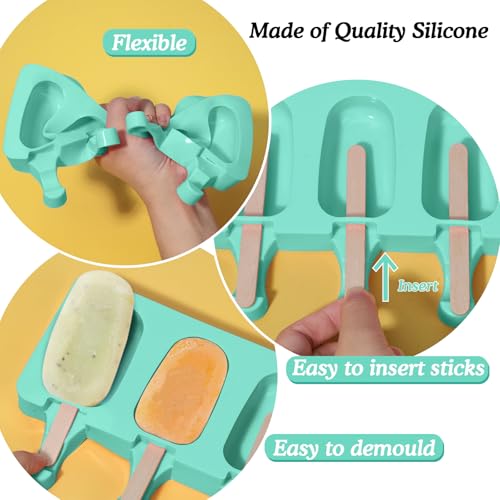 Ozera Popsicles Molds, 2 Pack Cake Pop Molds Homemade Cakesicle Maker Set - color: Green