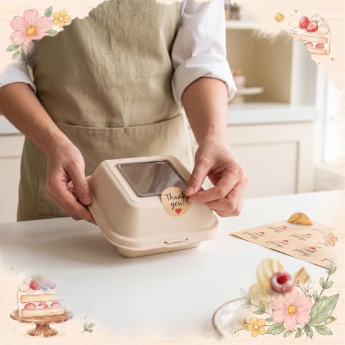 Bento Cake Box Clamshell Container Kit, 50 Set, Wooden Color - color: Wooden Color